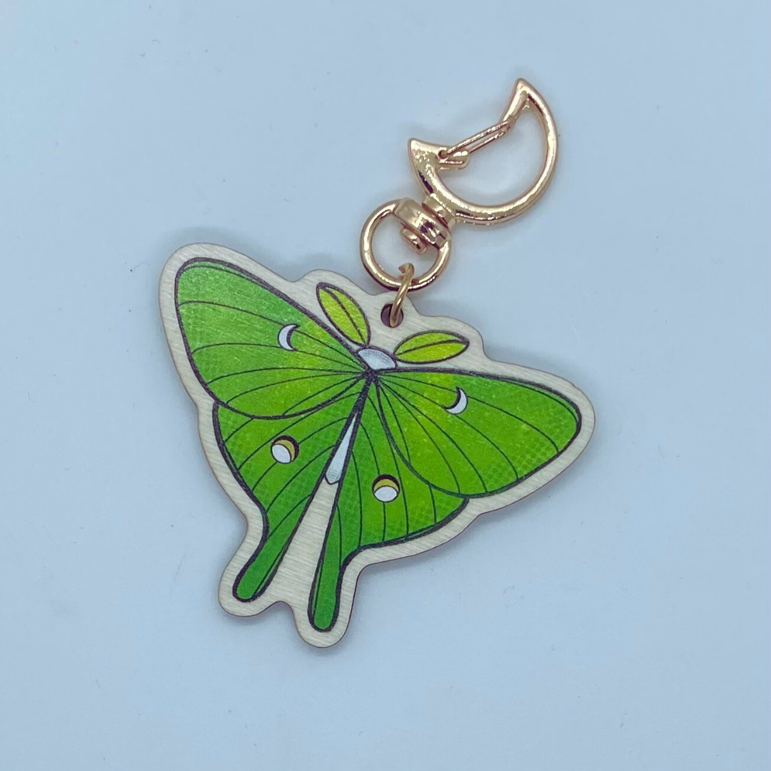 Wooden Keychain - Lunamoth