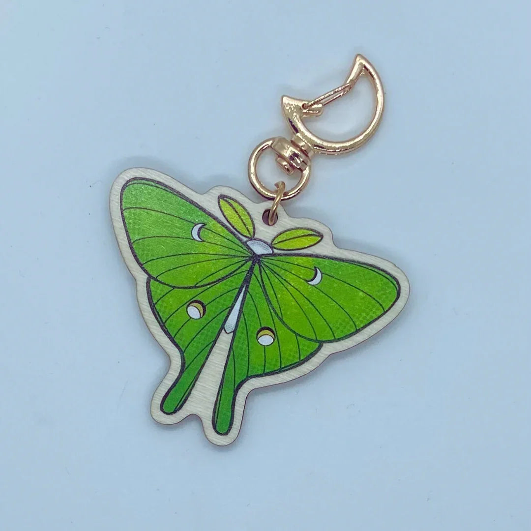 Wooden Keychain - Lunamoth