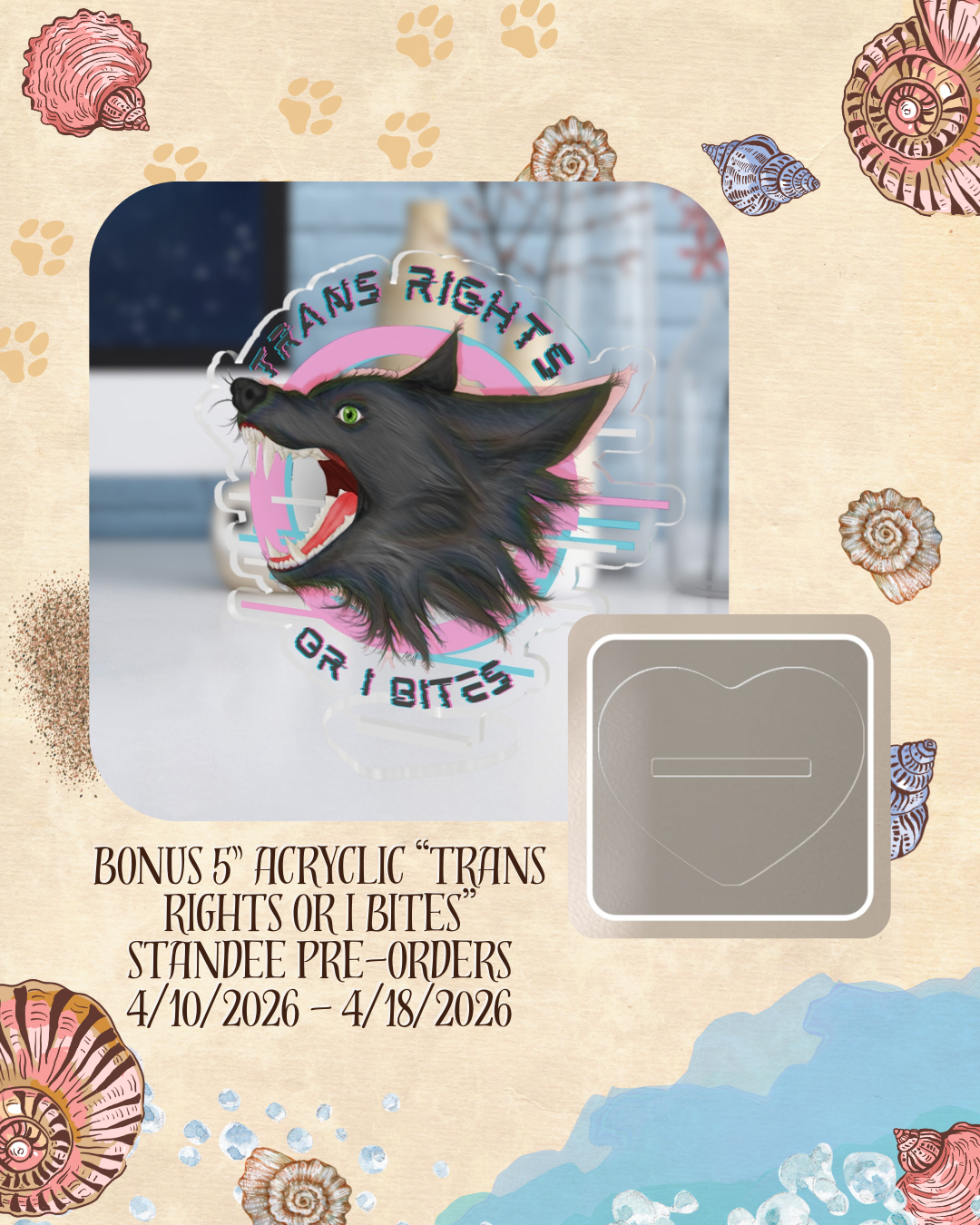 PRE-ORDER - 4" Trans Rights or I Bites - Acrylic Standee