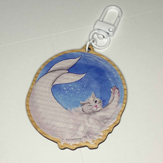 2.5" Wooden Keychain - Purrmaid