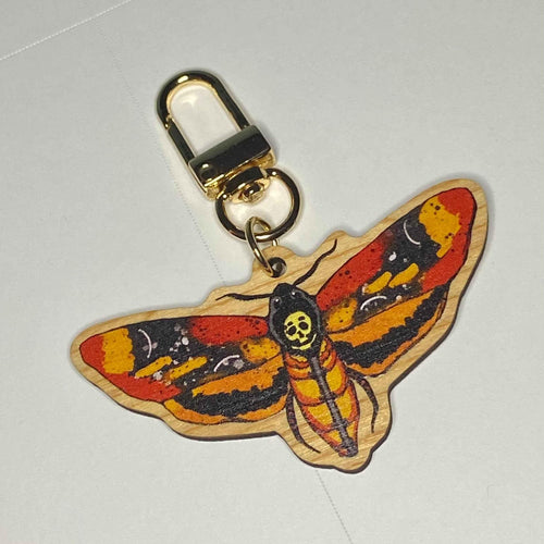 2.5" Wooden Keychain - Death Head Moth