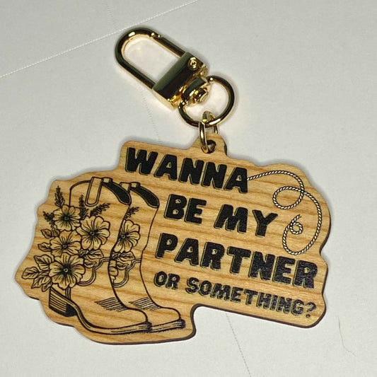 2.5" Wooden Keychain - Partner