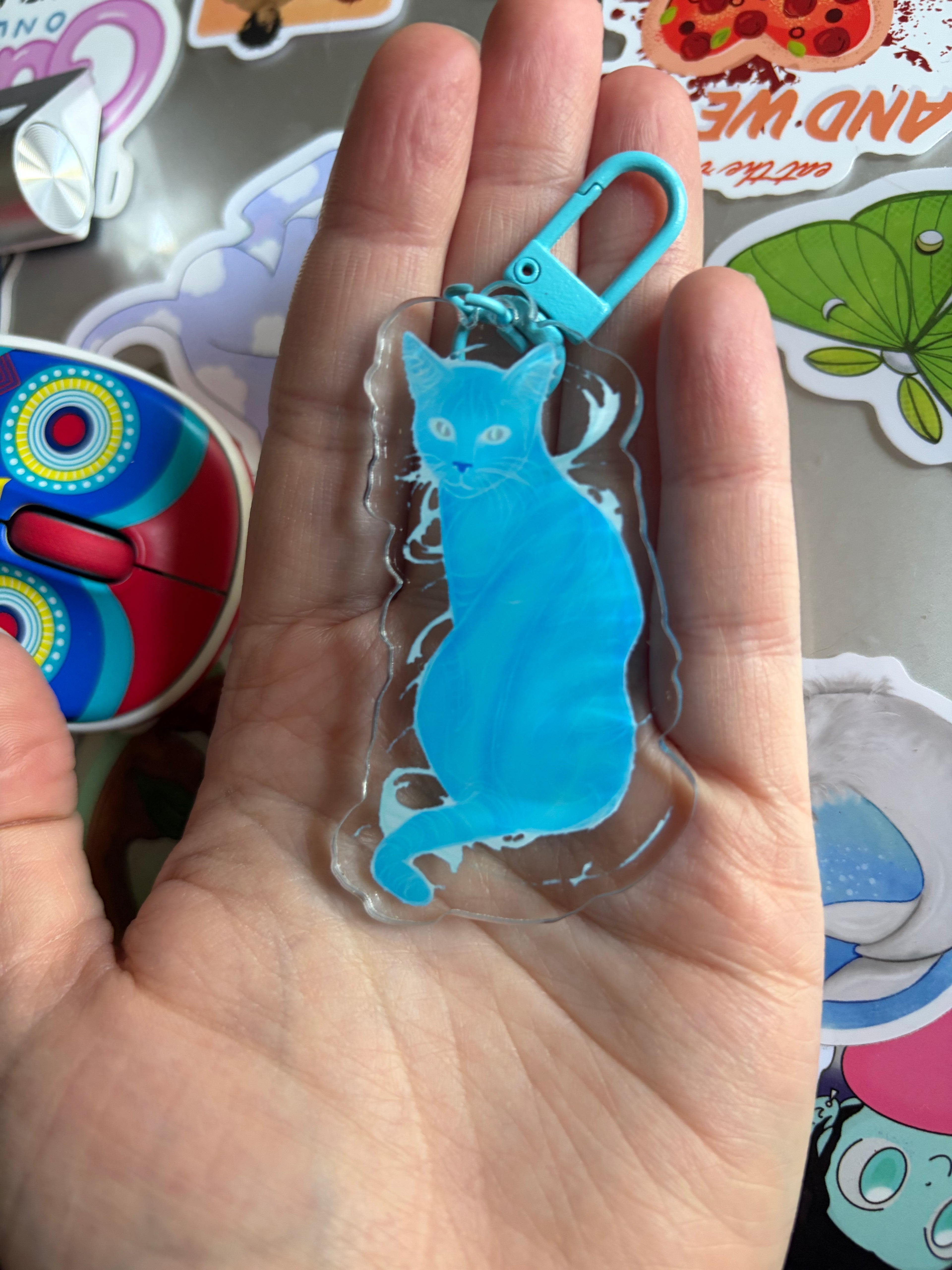 2.5" Recycled Acrylic Keychain - Spectral Cat
