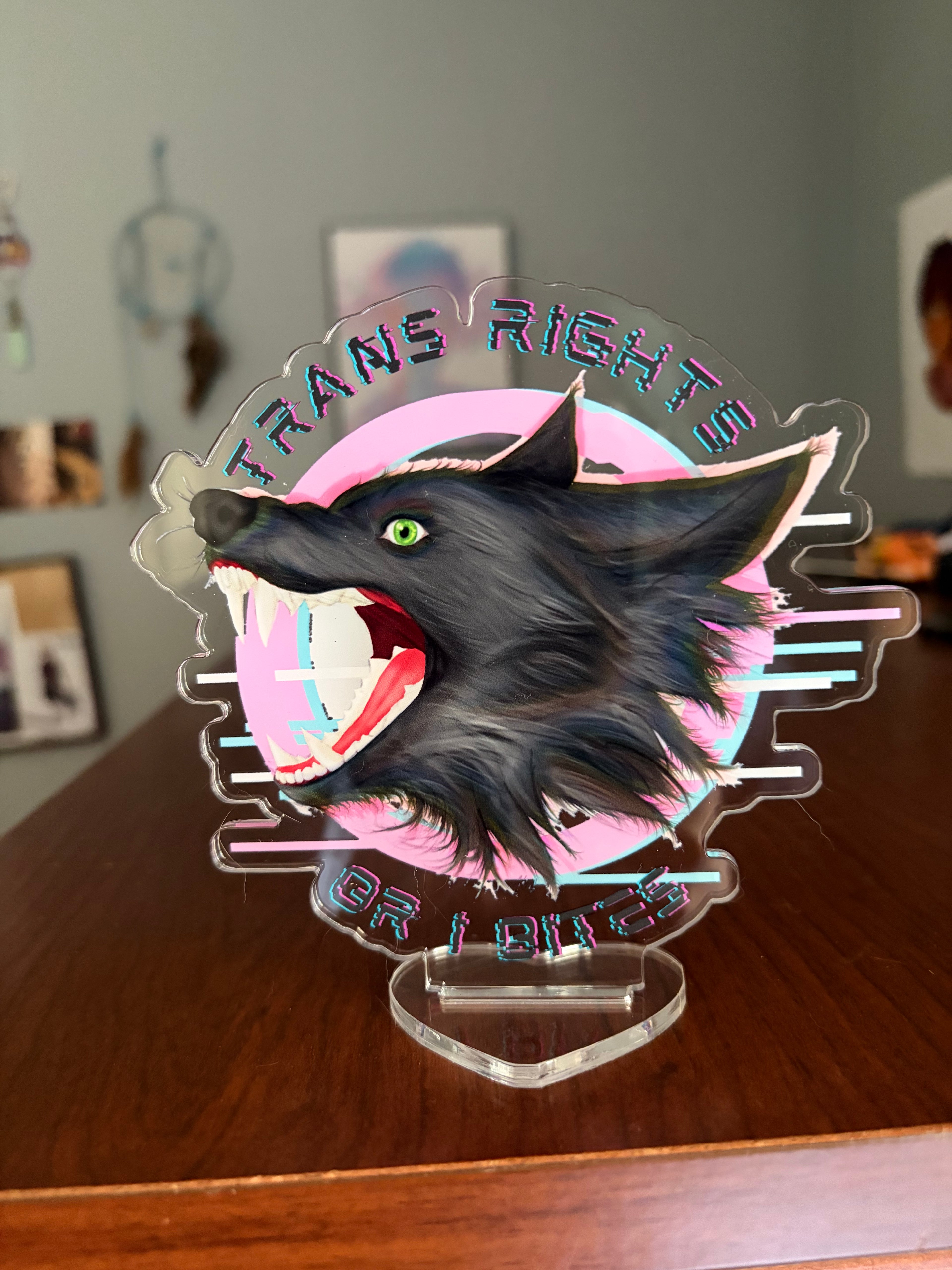 4" Trans Rights or I Bites - Acrylic Standee