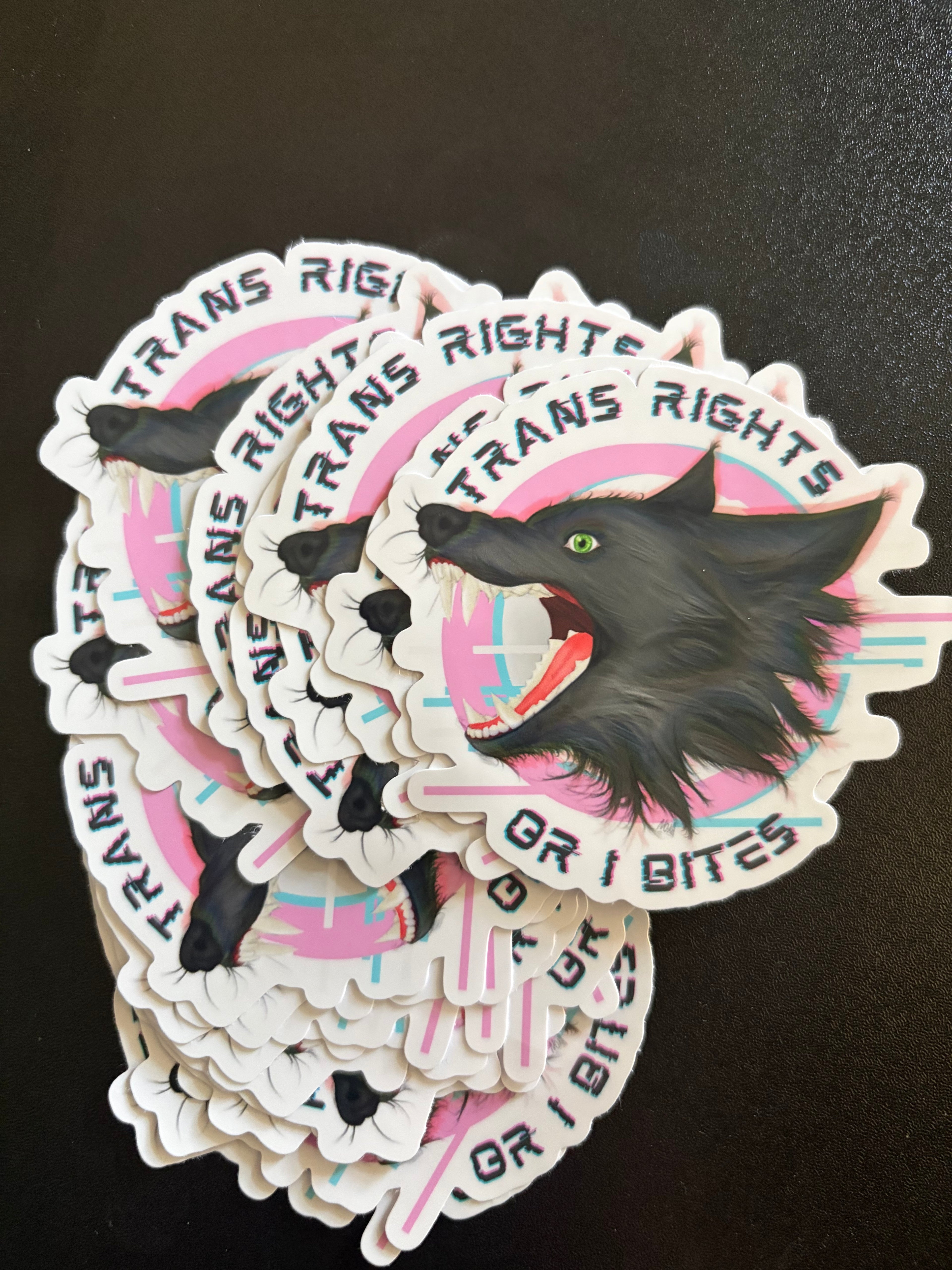 3" Trans Rights or I Bites Vinyl Sticker